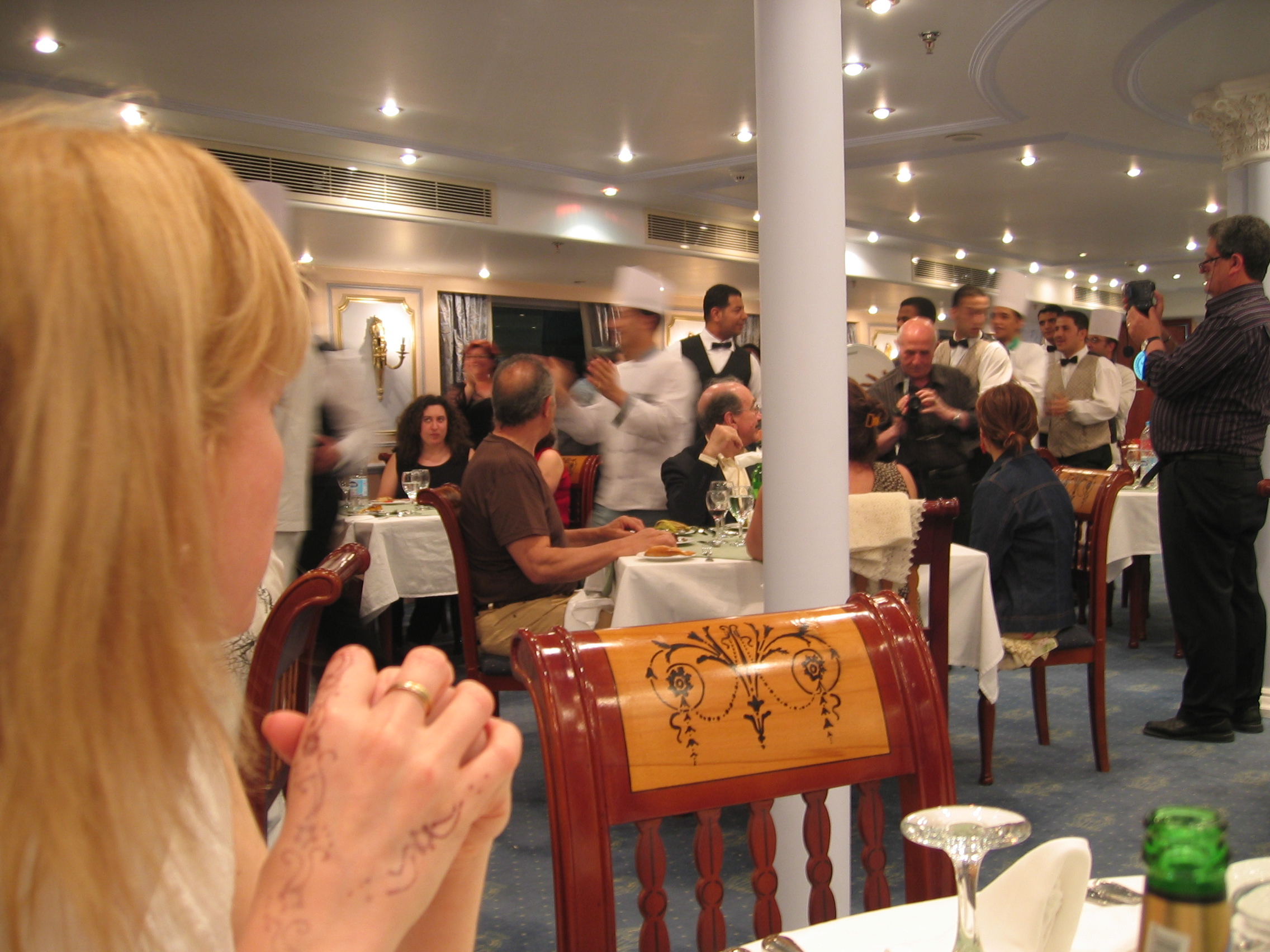 Egipto, 2007. Crucero por el Nilo. Restaurante