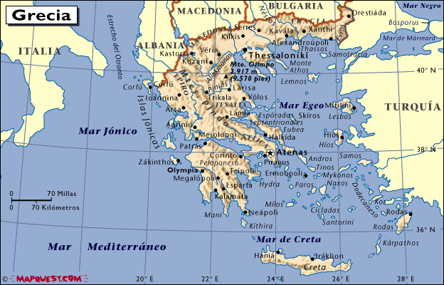 Mapa Grecia